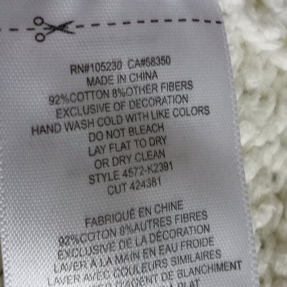 Joie Fringe Trim Boucle Crewneck Cotton Sweater sz S - Picture 8 of 9